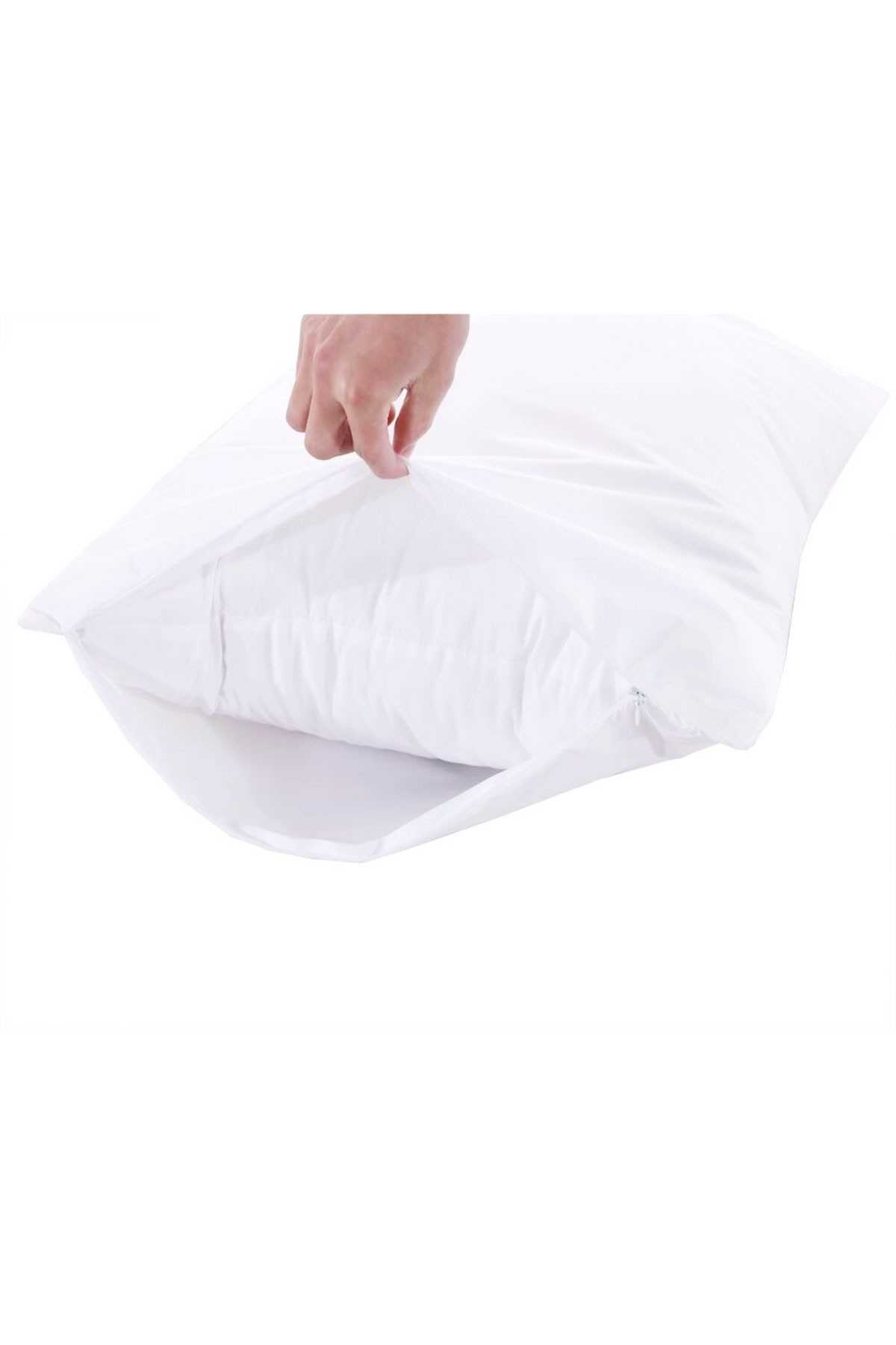 4039.jpg 4 lü Sıvı Geçirmez Yastık Alezi Pamuklu Fermuarlı 50x70 - Görsel 1