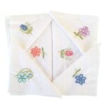 Hediyelik İşlemeli Bayan Mendili 6 lı Paket 28x28 cm 100 Pamuk
