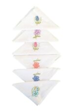 Hediyelik İşlemeli Bayan Mendili 6 lı Paket 28x28 cm 100 Pamuk - Görsel 3