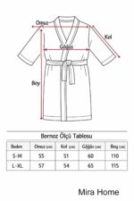 Kimono Yaka Unisex Pamuklu Tek Kişilik Bornoz Bej - Görsel 4