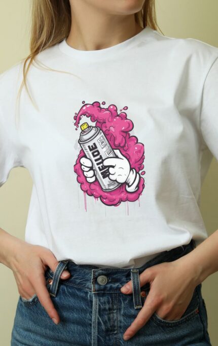 Oversize 24/1 Penye DTF Baskılı T-Shirt - DTF117