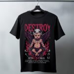Oversize 24/1 Penye DTF Baskılı T-Shirt - DTF144