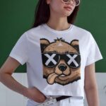 Oversize 24/1 Penye DTF Baskılı T-Shirt - DTF155