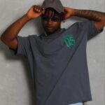 Erkek Baskılı T-Shirt Kısa Kol Bisiklet Yaka Regular Fit Rahat Tişört - Füme