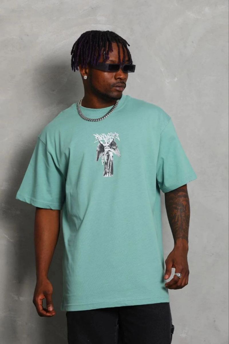 vlmrtr-10200_69b68308c9c27-18553219-sw853sh1280-1z3j4nab.jpg Erkek Baskılı T-Shirt Kısa Kol Bisiklet Yaka Regular Fit Tişört - Mint Yeşili - Görsel 1