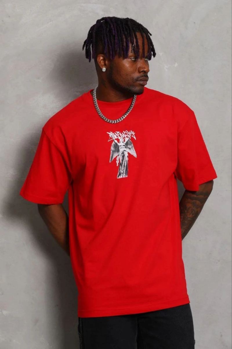 vlmrtr-10204_69b685da7d93a-85505244-sw853sh1280-26ini5dj.jpg Erkek Baskılı T-Shirt Kısa Kol Bisiklet Yaka Regular Fit Tişört - Kırmızı - Görsel 1