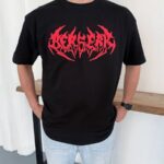 T-Shirt Bisiklet Yaka Baskılı Oversize T-Shirt - Siyah