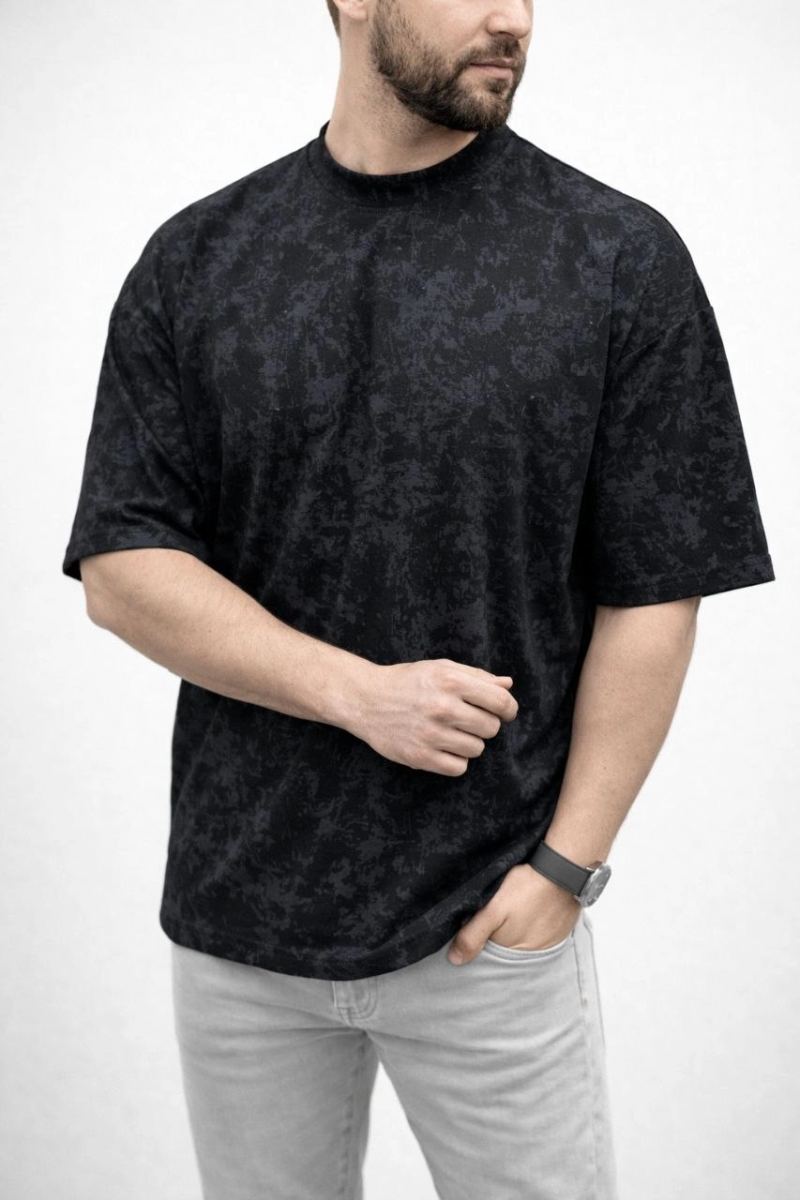 vlmrtr-10267_69c94054882ad-21704128-sw853sh1280-2j3b0is6.jpg Erkek Premium Tişört OSY Yumuşak Dokulu Yıkamalı Oversize T-Shirt - Siyah - Görsel 1