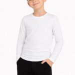 Çocuk Basic T-Shirt Okul Rahat T-Shirt - Beyaz