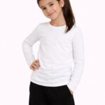 Kız Çocuk Basic T-Shirt Okul Rahat T-Shirt - Beyaz