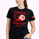 Türkiye World Cup 2026 Baskılı T-Shirt Futbol Temalı Forma T-Shirt - Siyah