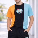 Nakışlı T-Shirt Şort İkili Takım Oversize Kombin - Çok Renkli
