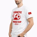 Türkiye World Cup 2026 Baskılı T-Shirt Futbol Temalı Forma T-Shirt - Beyaz