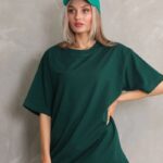 T-Shirt Bisiklet Yaka Basıc T-Shirt - Yeşil
