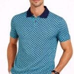 Pike Kumaş Polo Yaka Desenli T-Shirt T-Shirt - Turkuaz