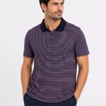 Pike Kumaş Gül Kurusu Çizgili Polo Yaka T-Shirt T-Shirt - Siyah