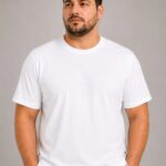 Battal Big Size Basic T-Shirt Bisiklet Yaka T-Shirt - Beyaz
