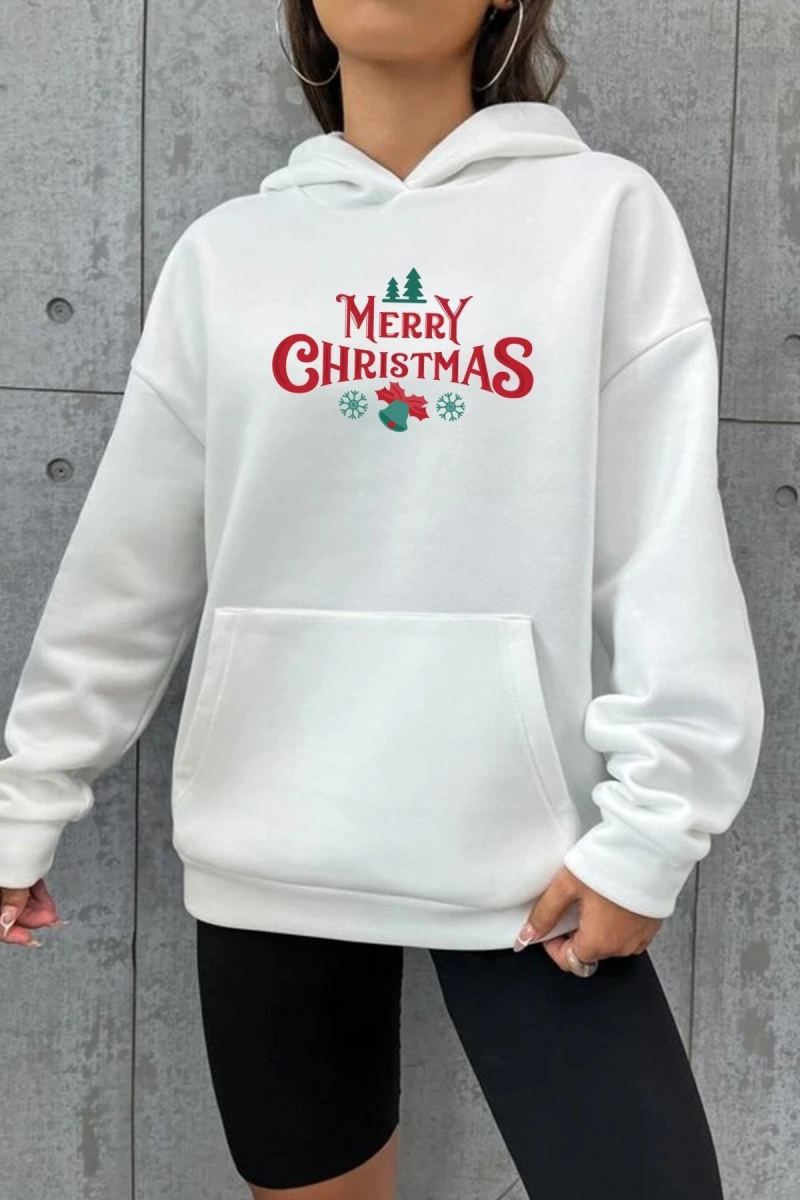 vlmrtr-10964_merry-christmas-sweatshirt-hodie-beyaz-67486931-sw1200sh1800-3pa0xmec.jpg Yılbaşı Merry Christmas Baskılı Oversize Kapüşonlu Sweatshirt Hoodie - Beyaz - Görsel 1