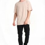 Erkek Düz Penye Tişört Bisiklet Yaka Kısa Kol Regular Fit T-Shirt - Bej