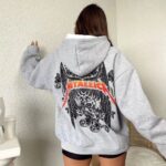 2 İplik METALLICA Baskılı Kapüşonlu Sweatshirt Hoodie - Gri