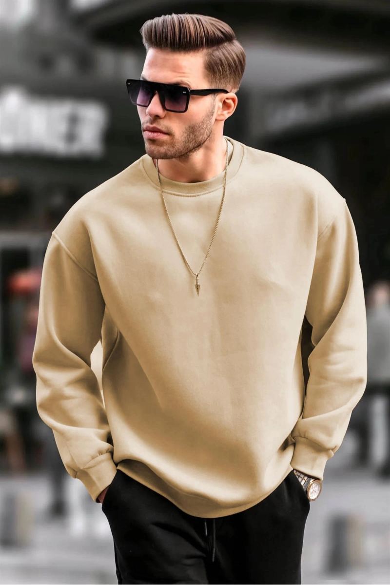 vlmrtr-1676_erkek-duz-bisiklet-yaka-sweat-bej-125314718-sw1200sh1800-29e626a8.jpg Erkek Düz Bisiklet Yaka 3 iplik pamuklu Sweatshirt - Bej - Görsel 1
