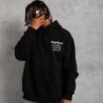 Erkek 98 Baskılı Kapüşonlu 3 iplik pamuklu hoodie Sweatshirt - Siyah