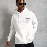 Erkek 98 Baskılı Kapşonlu 3 iplik pamuklu Sweatshirt hoodie - Beyaz