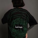 Kadın Bisiklet Yakalı Sırt Baskılı Oversize Kısa kol T-Shirt - Siyah