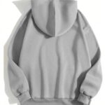 Erkek 3 İplik Pamuklu Kapüşonlu Kanguru Cepli Sweatshirt Hoodie - Boyalı Gri