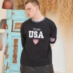 Bisiklet Yaka T-Shirt Nakış İşlemeli Oversize T-ShirtSiyah