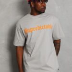 Erkek Baskılı Tişört Kısa Kol Bisiklet Yaka Oversize T-Shirt - Gri