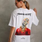Kadın Baskılı T-Shirt Kısa Kol Bisiklet Yaka Oversize Rahat Kalıp Günlük Tişört - Beyaz