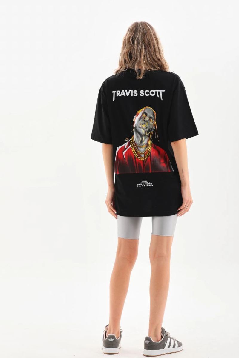 vlmrtr-4470_unisex-baskili-oversize-t-shirt-siyah-83058478-sw853sh1280-2fs0y2ui.jpg Kadın Baskılı T-Shirt Kısa Kol Bisiklet Yaka Oversize Rahat Kalıp Günlük Tişört - Siyah - Görsel 1