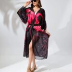Rahat Kesim Şifon Kimono - Siyah