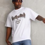 Baskılı T-Shirt Bisiklet Yaka T-Shirt - Beyaz