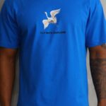 Erkek Baskılı T-Shirt Kısa Kol Bisiklet Yaka Rahat Kalıp Tişört - Mavi