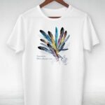 Kadın Baskılı T-Shirt Kısa Kol Bisiklet Yaka Oversize Rahat Kalıp Tişört - Beyaz
