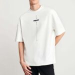 Erkek Baskılı T-Shirt Kısa Kol Bisiklet Yaka Regular Fit Rahat Kalıp Tişört - Beyaz
