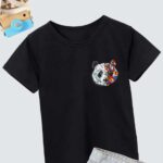 Unisex Çocuk Baskılı T-Shirt - Siyah