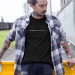Erkek Tişört Yazlık Bisiklet Yaka Baskılı Kısa kol T-Shirt - Siyah