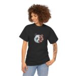 Kadın Bisiklet Yaka Baskılı Kısa kol  T-Shirt - Siyah