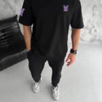 Erkek Kısa Kol Tişört Bisiklet Yaka W Wildone Baskılı T-Shirt - Siyah