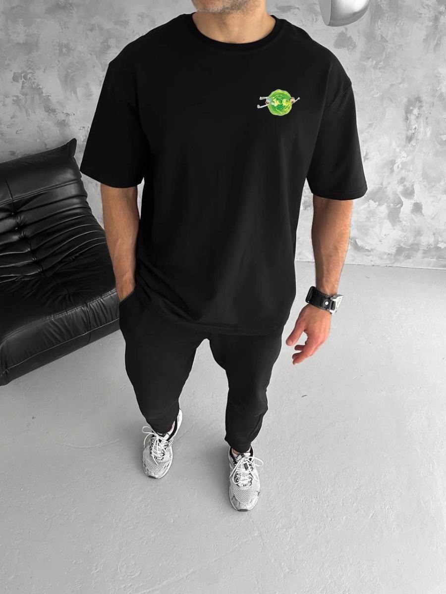 vlmrtr-5419_unisex-bisiklet-yaka-baskili-oversize-t-shirt-siyah-68685753-sw960sh1280-1pu46lr5.jpg Erkek Kısa Kol Tişört Bisiklet Yaka RİCK AND MORTY Baskılı T-Shirt - Siyah - Görsel 1