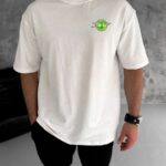 T-Shirt Bisiklet Yaka RİCK AND MORTY Baskılı T-Shirt - Beyaz