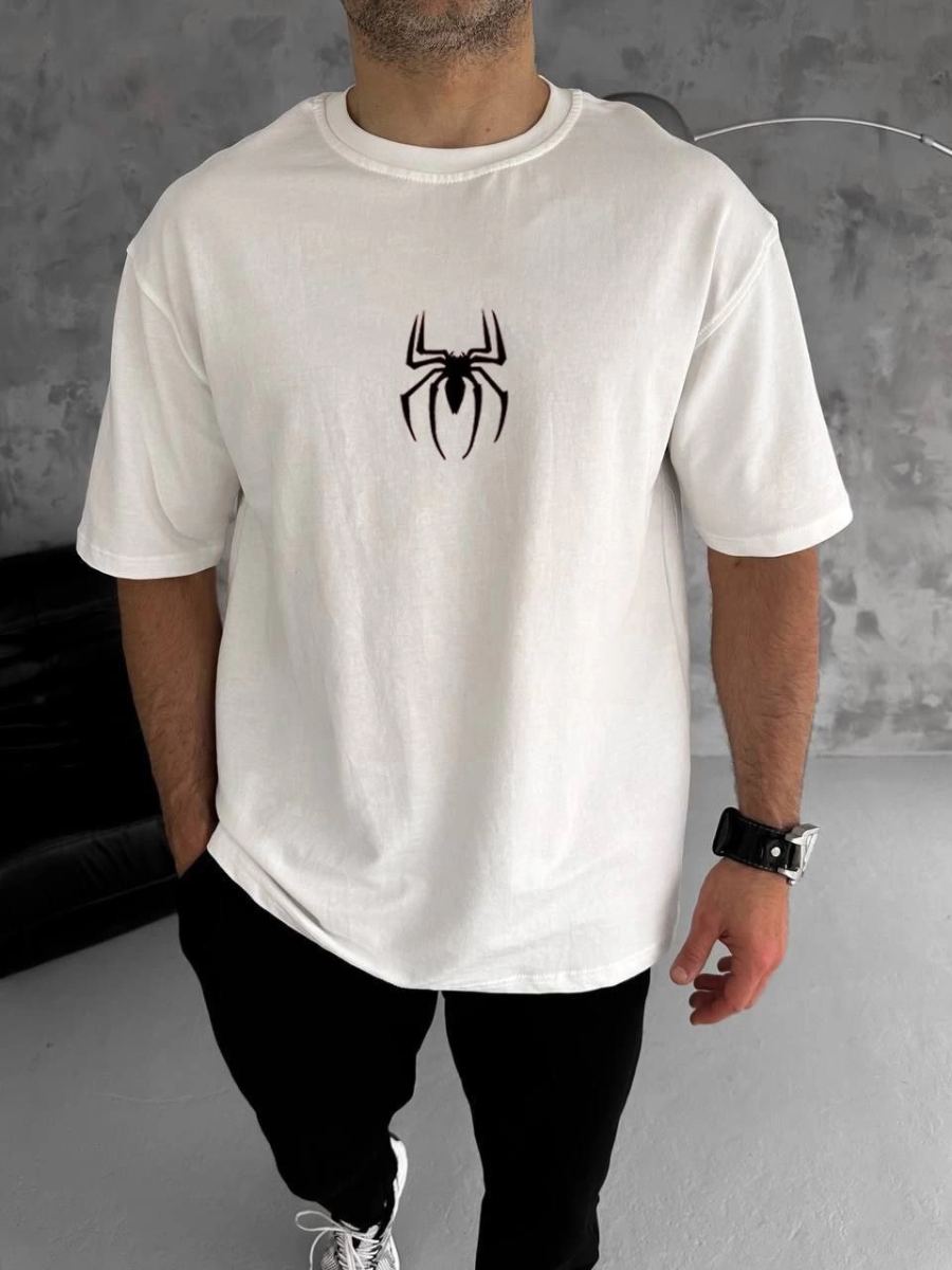 vlmrtr-5422_unisex-bisiklet-yaka-baskili-oversize-t-shirt-beyaz-62847329-sw960sh1280-mircs5ih.jpg T-Shirt Bisiklet Yaka ÖRÜMCEK Baskılı Oversize T-Shirt - Beyaz - Görsel 1