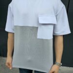 T-Shirt Torba Cepli Parçalı T-Shirt - Gri