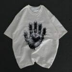 Baskılı T-Shirt Bisiklet Yaka T-Shirt - Beyaz