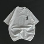 Baskılı T-Shirt Bisiklet Yaka Oversize T-Shirt - Beyaz