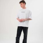 Baskılı T-Shirt Bisiklet Yaka T-Shirt - Beyaz