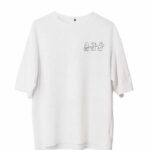 Baskılı T-Shirt Bisiklet Yaka T-Shirt - Beyaz